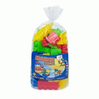 Сертифицированный детский конструктор пластиковый 60 ОГРОМНЫХ деталей ( 6 см*6см ), Яркий для детей, в мешке, макси блок, кассон