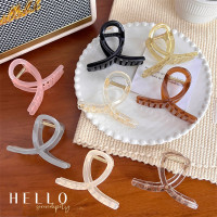 新款韩版发卡少女果冻色发夹鲨鱼夹小女孩后脑勺盘发交叉抓夹头饰