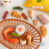 排骨炸鸡发夹子仿真食物烤肉串烤鸡翅鸡腿发卡边夹搞怪另类发饰女