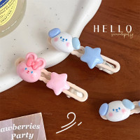 ins可爱小狗小兔椭圆鸭嘴夹甜美少女心卡通侧边夹刘海边夹头饰女