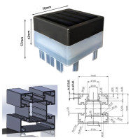 Освещение на солнечной батарее, квадратное, водонепроницаемое, светодиодное, для уличного забора, для дачи, внутреннего двора, сада