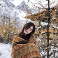 復古民族風雪山圍巾稻城亞丁西藏新疆旅遊秋冬保暖披肩加厚圍脖女