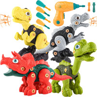 Детский развивающий конструктор, 4 динозавра на шурупах, отвёртка, шуруповёрт, динозавр-конструктор, подвижные элементы, со звуковыми эффектами, 30х18х16 см
