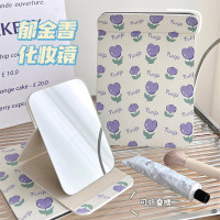 ins风折叠郁金香小镜子化妆镜学生宿舍女生桌面梳妆镜便携易携带