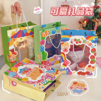 新款高颜值可爱牛皮纸纸袋礼品袋创意开窗礼物袋手提袋伴手礼品袋