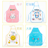 批发儿童围裙 吃饭防污反穿衣宝宝画画罩衣 卡通无袖小围兜 代发