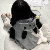 日系原宿風可愛小狗耳朵連帽運動衫女秋冬寬鬆設計感溫柔薄款外套潮