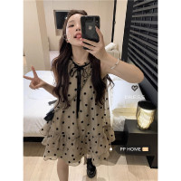 PPHOME香椰酷妹~洋派減齡寬鬆掛頸洋裝女夏設計感別致漂亮短裙