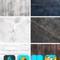 Фотофон для предметной съемки, 3 листа двусторонние, 700х500 мм. " Бетон, мрамор, дерево "