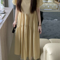 PPHOME黛拉日記~法式溫柔風夏季寬鬆顯瘦泡泡袖設計感小眾洋裝