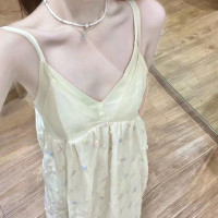 Arlene 絕美吊帶洋裝夏季甜美設計感法式長裙海邊度假凸顯身材