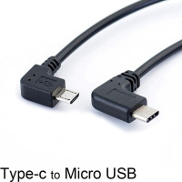 Левый угол 90 градусов Micro USB к Type-c кабель конвертер OTG адаптер кабель передачи данных