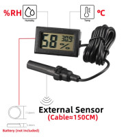Температурный измеритель, термометр, гигрометр с температурным датчиком, измерителем влажности и ЖК-дисплеем с кабелем