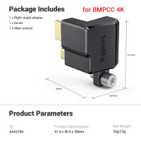 Прямоугольный адаптер SmallRig HDMI/USB Type-C для карманной кинокамеры Blackmagic BMPCC 4K/ 6K Pro, клетка для камеры 2700/3289