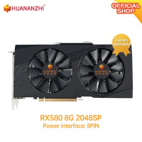 Графические карты HUANANZHI RX 580 8G 2048SP 256Bit GDDR5 HDMI-совместимая видеокарта DP DVI GPU RX580 8G