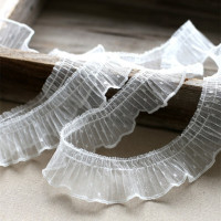 Низкая цена, креативный плиссированный Кружевной Тюль с рюшами и крапинами, Детская кукла «сделай сам», юбка лидера, декоративные аксессуары для шитья