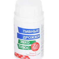 Витамин Пивные дрожжи с Цинком и витаминами группы B (B1, B2, B3, B6, B9) Экко Плюс, 100 таб