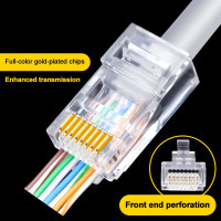 Коннектор RJ45 Cat5 Cat5A Jack, 100 шт., позолоченные кабели Ethernet, сетевая стандартная вилка Cat5 Cat5e STP, экранированный