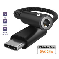 Переходник с Type C на 3,5 мм, DAC чип, 3,5 мм разъем для наушников, AUX адаптер, USB C аудио Aux кабель, аудиоконвертер для наушников для iPad Pro