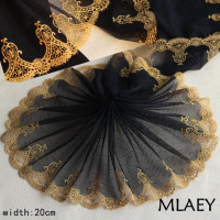 Mlaey 2 код золотые изысканный вышитые цветок Кружево отделка высокое качество Кружево Ткань DIY Craft & Вышивание платье Костюмы Интимные аксессуары
