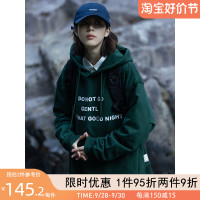 易燃空間380克重磅cityboy風格字母印花連帽運動衫男女款套頭上衣潮