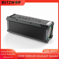 BlitzWolf 100 Вт Мощная bluetooth колонка с четырьмя динамиками TWS ture беспроводная колонка Soundbar, 500mAh двойная диафрагма Deep Bass RGB Light наружная портативная колонка, три режима эквалайзера