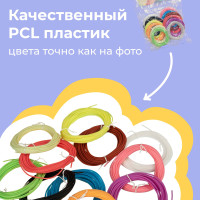 Набор PCL пластика для 3д ручки STEMDOC 12 цветов по 5 метров