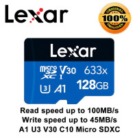 Lexar 633X Memory Card Карта памяти Lexar 633X, 128 ГБ, класс 10, карта Micro SD, 64 ГБ, 32 ГБ, флэш-карты SDHC/SDXC, стандартные синие TF-карты для видеорегистратора