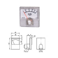 Милиамперметр 91С16 1мА 40х40