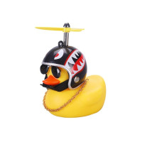 Автомобильная резиновая игрушка-утка с шлемом, подвеска с разбитым ветром, маленькая Желтая утка, украшения для приборной панели автомобиля, крутая утка с очками