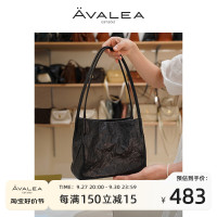 avalea 頭層手抓紋牛皮購物袋包 2023新款輕復古單肩手提包C337