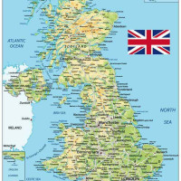 Великобритания карта Великобритания Искусство Домашняя комната искусство фотография постер