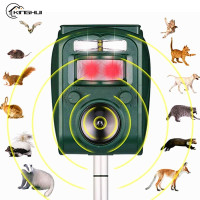 Ультразвуковой отпугиватель животных на солнечной батарее, новый репеллент с пассивным ИК датчиком для улицы, сада, мыши, птицы, кошки, собаки, летучая мышь, для защиты животных