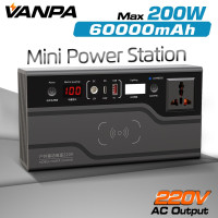 VANPA 200W Портативная электростанция AC 220V Выходная батарея батарея с большой емкостью