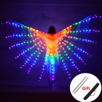 Светодиодные Крылья для танца живота, флуоресцентная бабочка, крылья Исиды, танцевальные костюмы для танца живота, карнавальные светодиодные костюмы