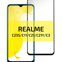 Защитное стекло для Realme C35/C11/C25S/C21/C21YHONOR X6 (Реалми С35,С11,С25C,С21,С21У,Хонор Х6), с полным покрытием, Сavolo