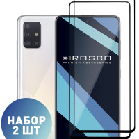 Набор стекол для Samsung Galaxy A51 (Самсунг Галакси А51) с олеофобным покрытием, 2 шт. ROSCO