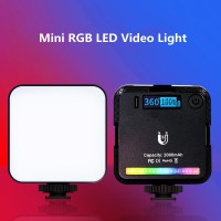 W64 RGB фонарь, магнитный фонарь для фотоаппарата 25009000K 800LUX 2000 мАч