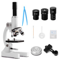 64X-2400X монокулярный оптический микроскоп для начальной школы, микроскоп для изучения экспериментальной биологии, детский подарок на день рождения