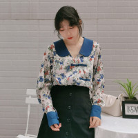 鄭大魚自制大尺碼胖MM盤扣旗袍襯衫女設計感小眾長袖襯衫2023春季新