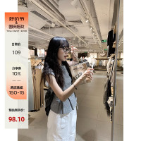 銀河汽水 波點短袖娃娃領襯衫2023新款夏季女小個子顯瘦短款上衣