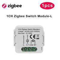 Умный модуль переключателя ZigBee Tuya, не требует нейтрального провода, 10 А, выключатель светильник «сделай сам» для умного дома, работает с Alexa Google Home