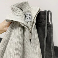 法式休閒高級感開衫針織灰色毛衣外套上衣早秋2023新款女裝春秋季