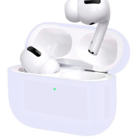 Силиконовый чехол (футляр) для наушников Apple AirPods Pro/ кейс на аирподс про, цвет голубой