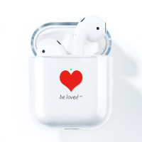 Чехол на аирподс 2. Чехол для беспроводных наушников AirPods 1 / 2 сердце.