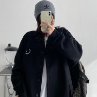 sun柚 笑臉衛衣女2023秋季高級感休閒寬鬆學院風V領開衫外套春秋