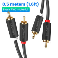 Аудиокабель UGREEN AV104 RCA - RCA, длина 0.5 - 2 м,1 - 100 штук