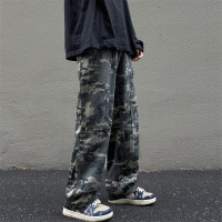 美式復古vintage迷彩褲男款ins潮牌痞帥炸街hiphop高街直筒工裝褲