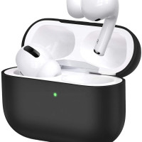 Ультратонкий силиконовый чехол NAM для наушников Apple AirPods Pro / кейс для наушников  AirPods Pro, черный