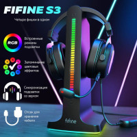 RGB Подставка для наушников Fifine S3 (Black), Подставка для гарнитуры Fifine H6, Razer, Steelseries, HyperX, Corsair